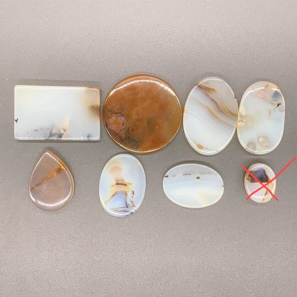 SALE!!! 7 PCS Natural Scenic Agate, Jewelry Making Stones, Set2